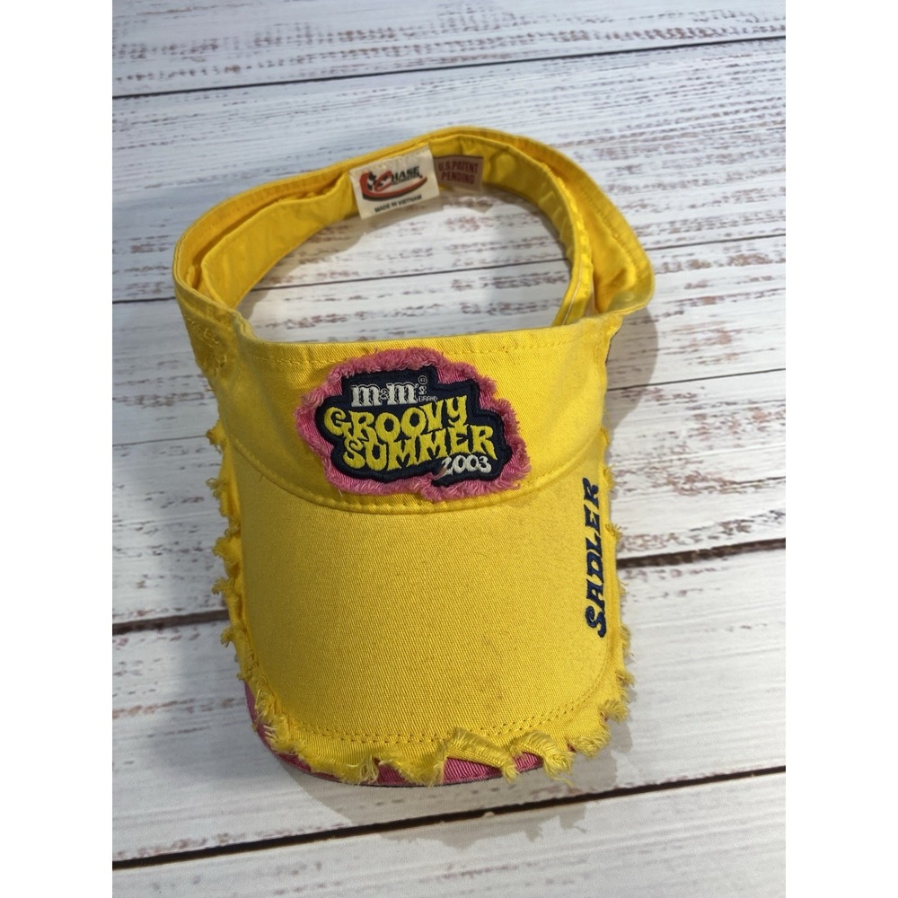 M&m Groovy Summer 2003 Yellow Visor Hat Adam Sadler 38‎